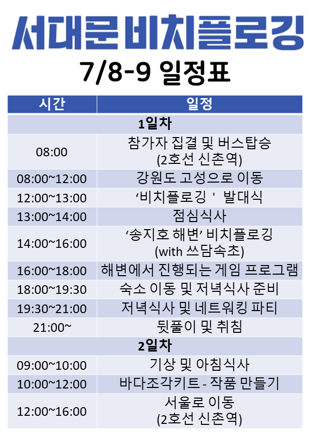 <서대문 비치플로깅> 참가대원 모집! (~6/30)